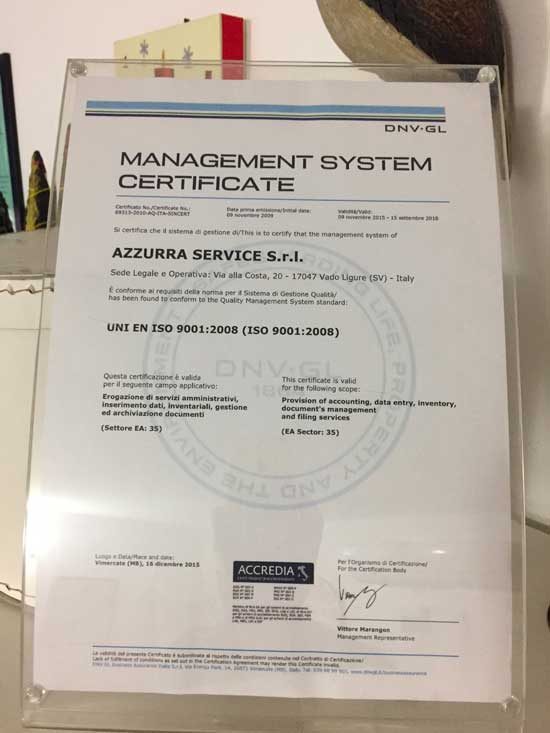 Coworking Vado Ligure Certificazione